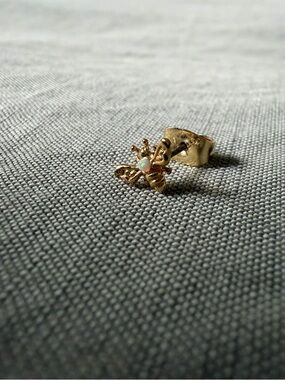 Gorjana Gold Bee Stud Earring with Opal Center